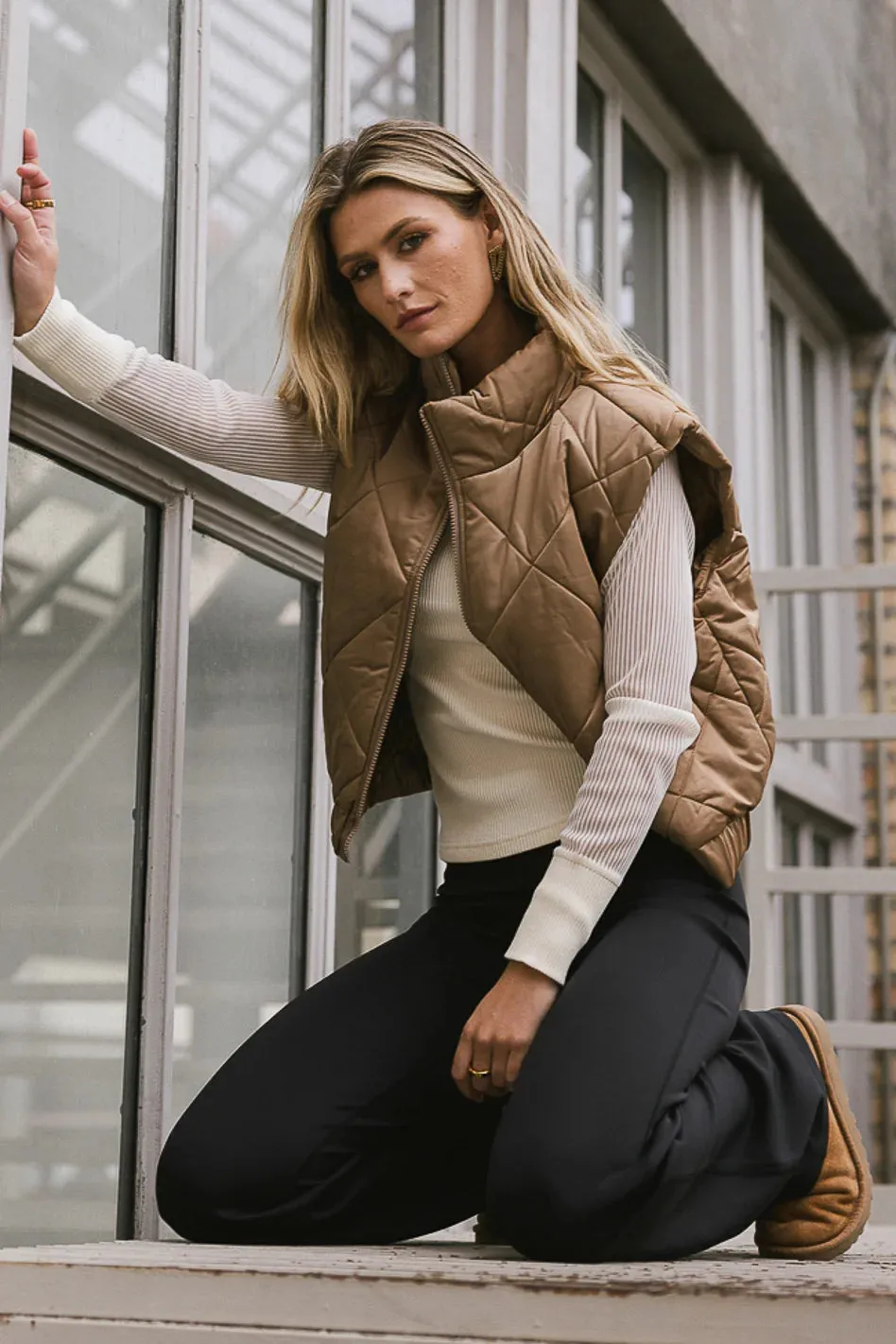 Maeve Puffer Vest in Mocha - FINAL SALE