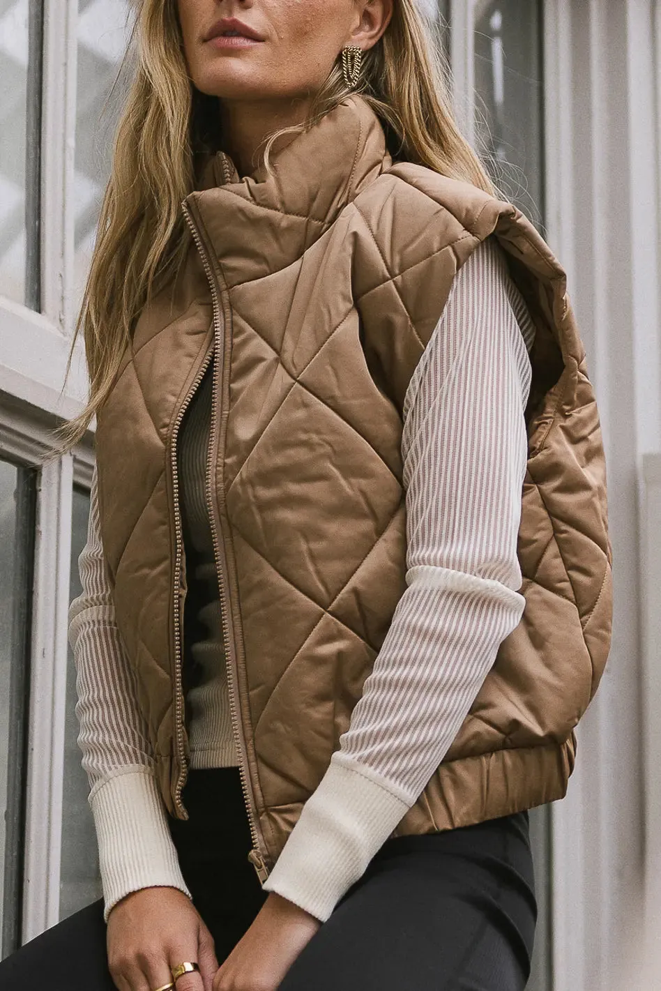 Maeve Puffer Vest in Mocha - FINAL SALE