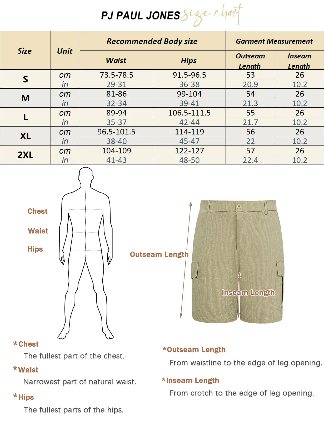 Men Multi-Pocket Shorts Casual Elastic Waist Above Knee Short Pants