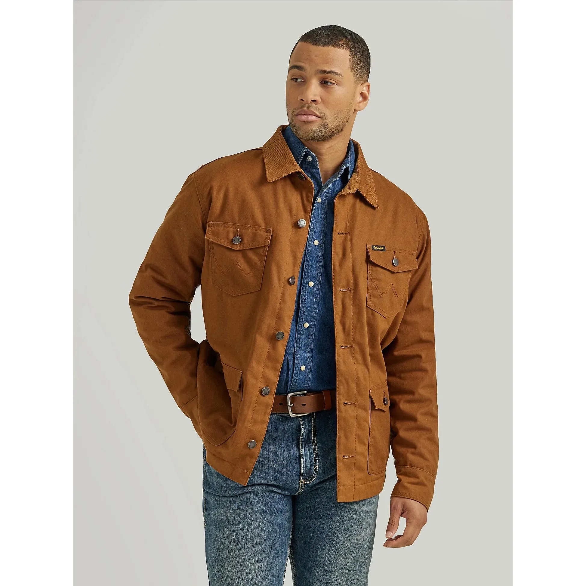 Men's  Wrangler Western Lined Canvas Barn Coat - Hay Bale