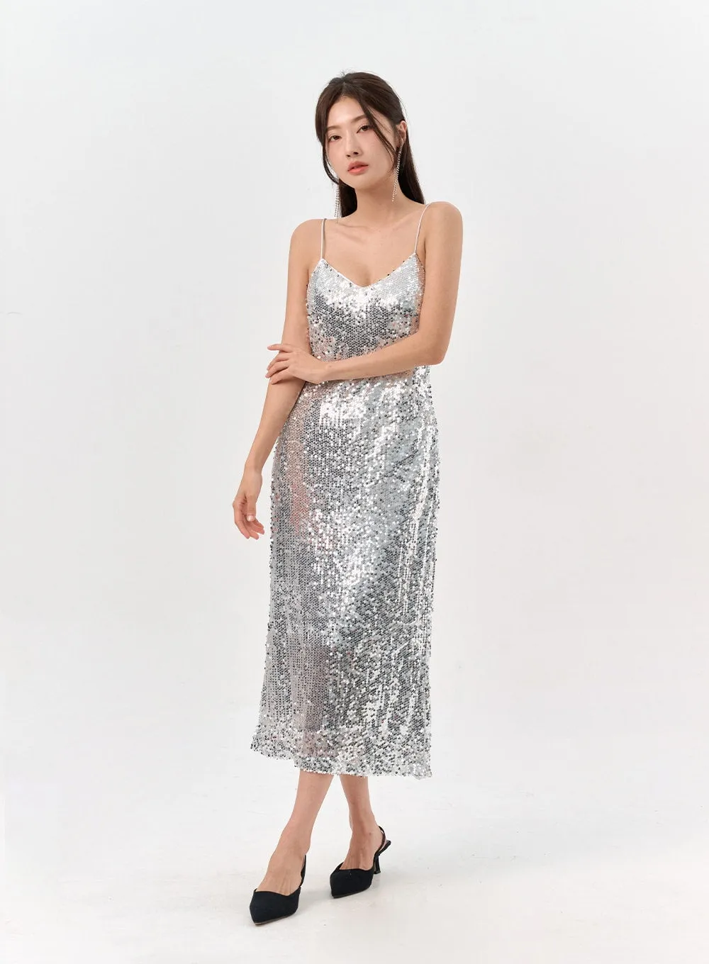 Metallic Slip Dress IO310