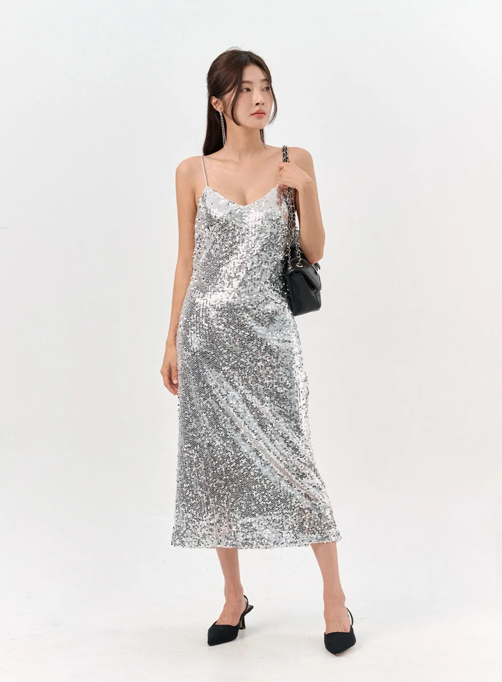 Metallic Slip Dress IO310