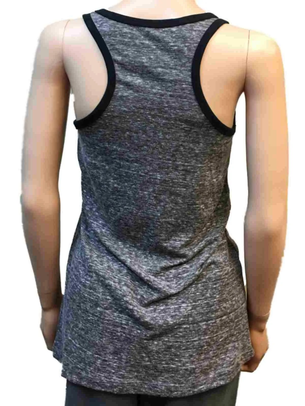 Miami Marlins SAAG Women Gray Racerback Sleeveless Shadow Tank Top