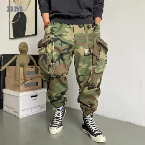 Military Style Camouflage Tactical Pants Oversized Harem Jogging Pants Casual Cargo Trousers