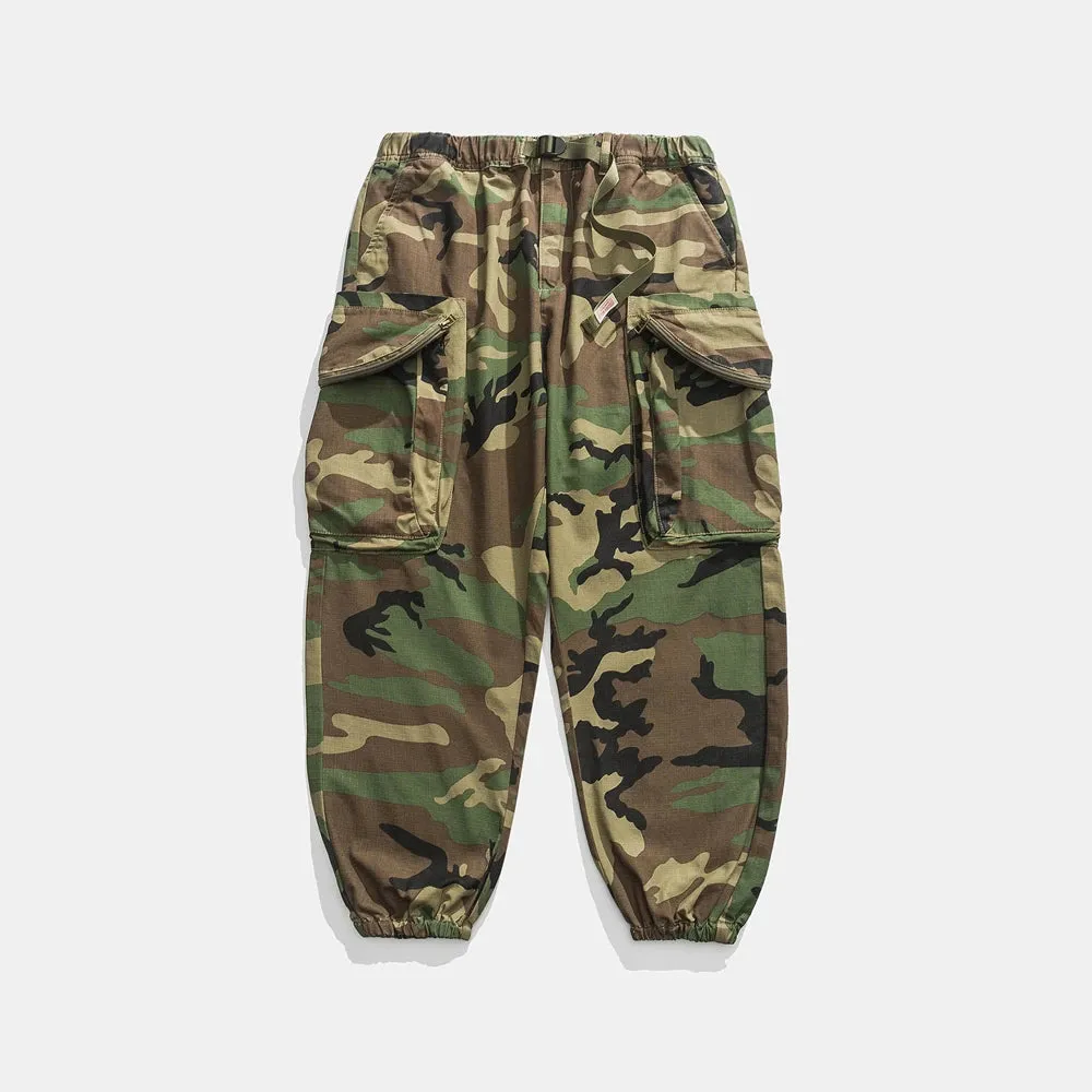 Military Style Camouflage Tactical Pants Oversized Harem Jogging Pants Casual Cargo Trousers