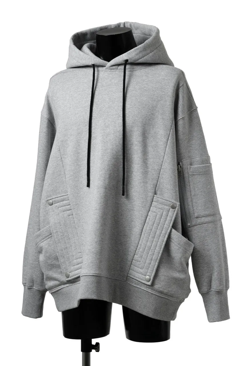 Military Style Relaxed Drop Shoulder Sleeve FLAP-DETAIL SWEAT HOODIE