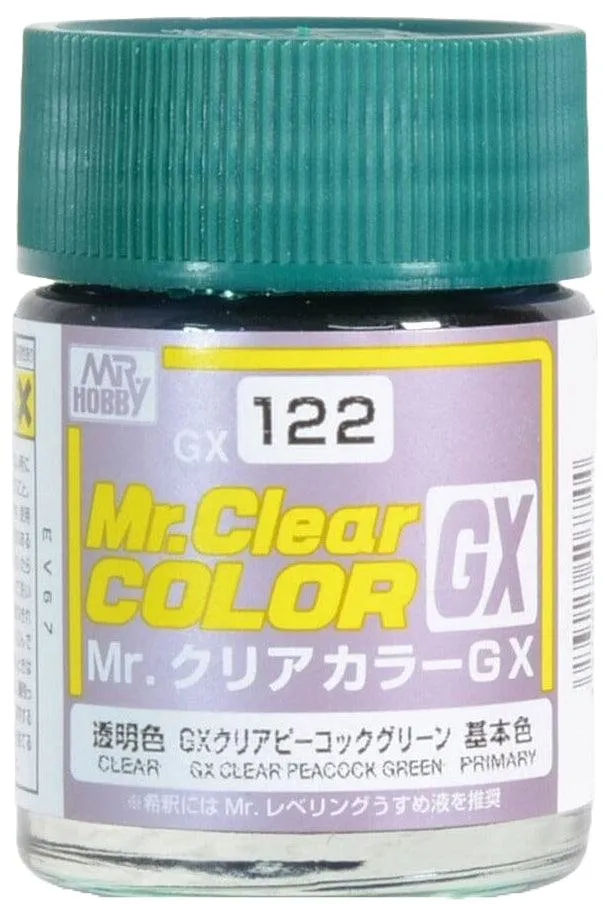 Mr. Hobby GX122 Mr. Clear Color GX Clear Peacock Green Lacquer Paint 18ml