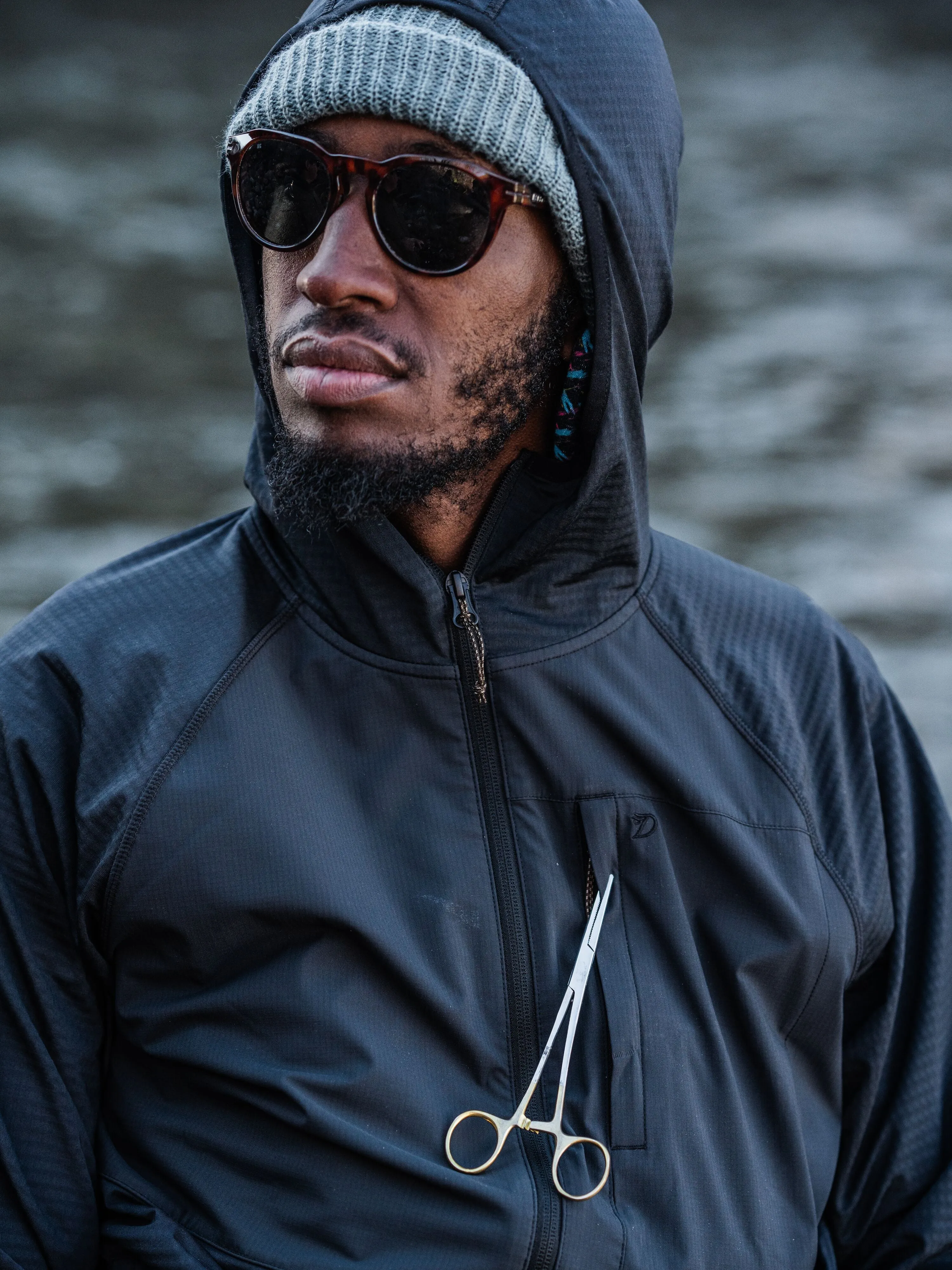 M's Lightweight Grid Tech Fleece Full Zip - Black