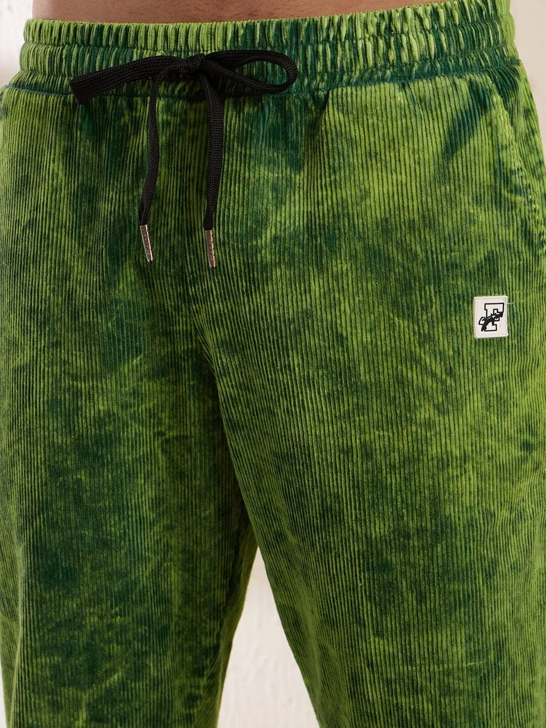 Neon Dyed Washed Cord Boot Cut Trackpants