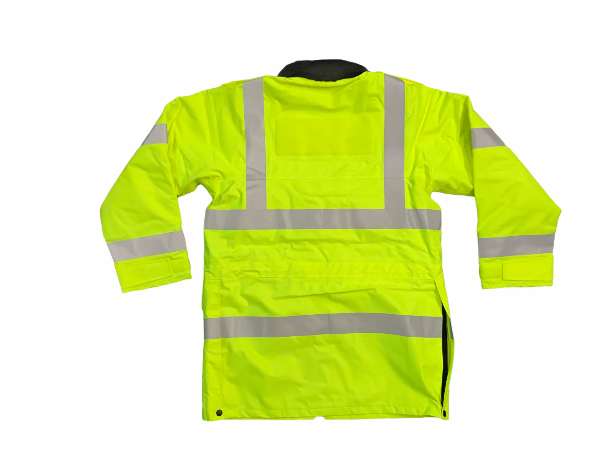 New Hi-Vis 3/4 Polyester Waterproof Rain Coat Security Marshal HVPC06N