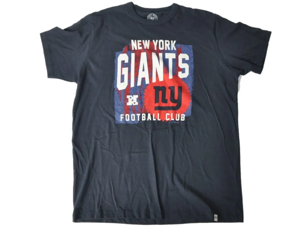 New York Giants 47 Brand Navy Football Club Splatter Logo Flanker T-Shirt (M)