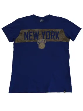 New York Knicks  47 Brand Blue & Gray Basketball Short Sleeve T-Shirt (M)