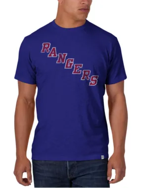 New York Rangers 47 Brand Booster Blue Vintage Logo Scrum T-Shirt