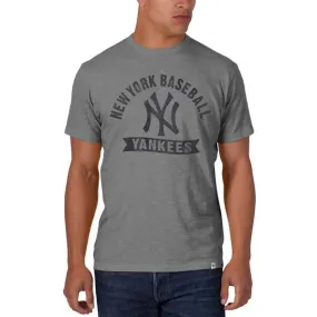 New York Yankees 47 Brand Cooperstown Gray Banner-Logo Scrum T-Shirt