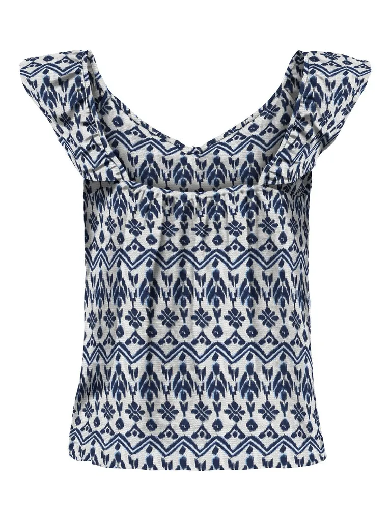 Nova Lux Sleeveless Frill Top - Printed