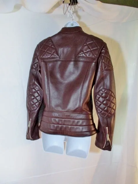 NWT New CELINE ITALY LEATHER Moto Riding jacket coat 36 4 BROWN Rocker Womens Flight Bomber