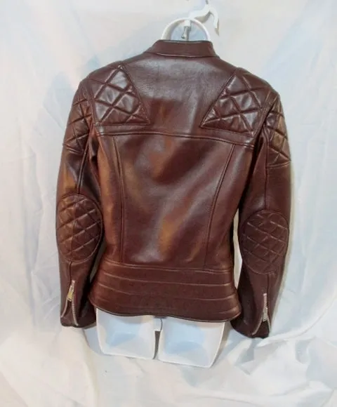 NWT New CELINE ITALY LEATHER Moto Riding jacket coat 36 4 BROWN Rocker Womens Flight Bomber