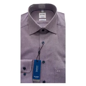 OLYMP Wine Dot Print Modern Fit Shirt