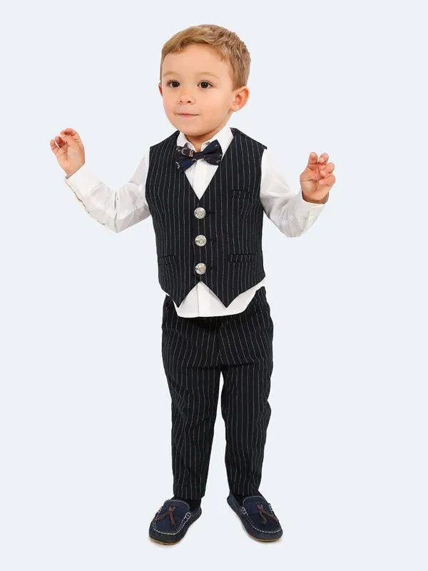 One Friday Black Infant Striped Waist Coat