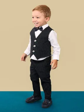 One Friday Black Infant Striped Waist Coat