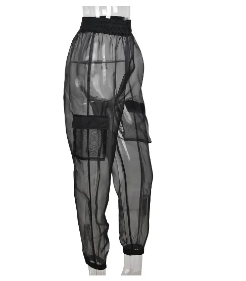 Organza Mesh Cargo Pants