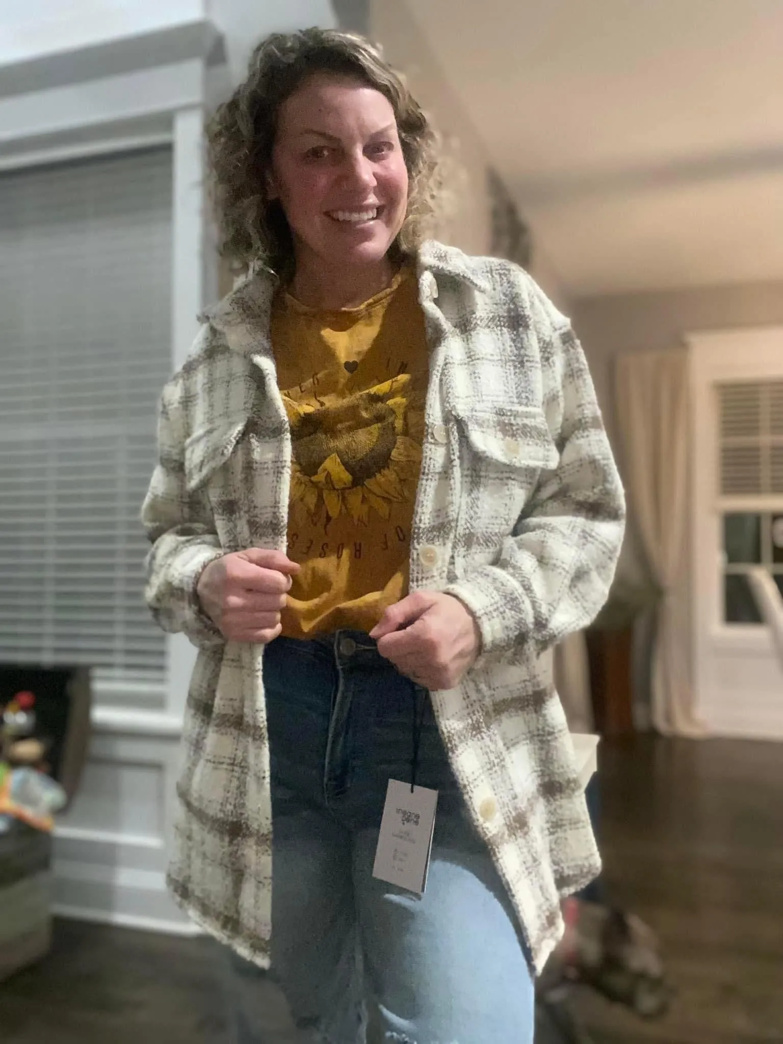 Oversized plaid shacket