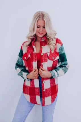 Pauly Plaid Shacket - Red Multi