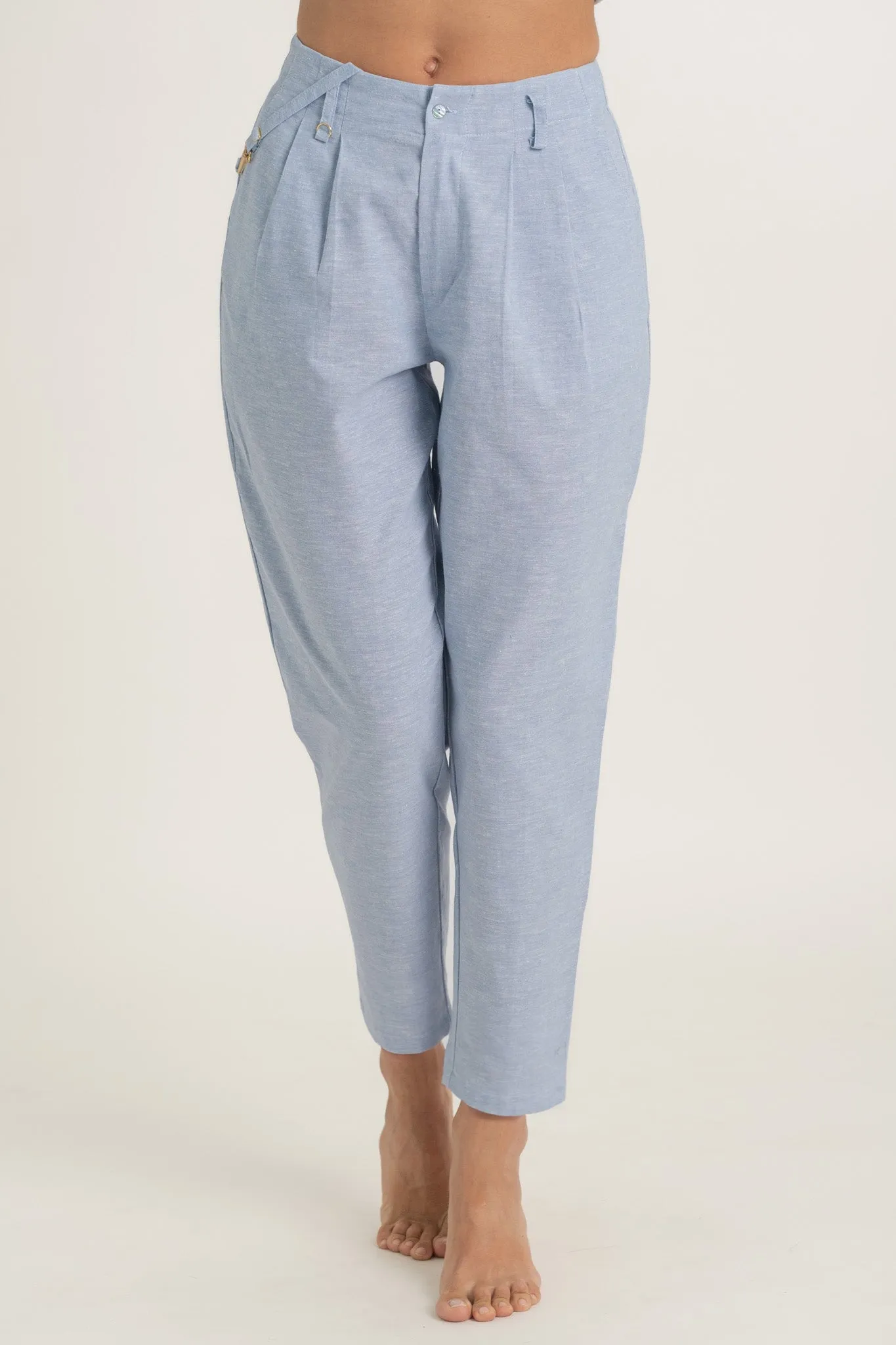 Pioggia Linen Trouser Sky Blue