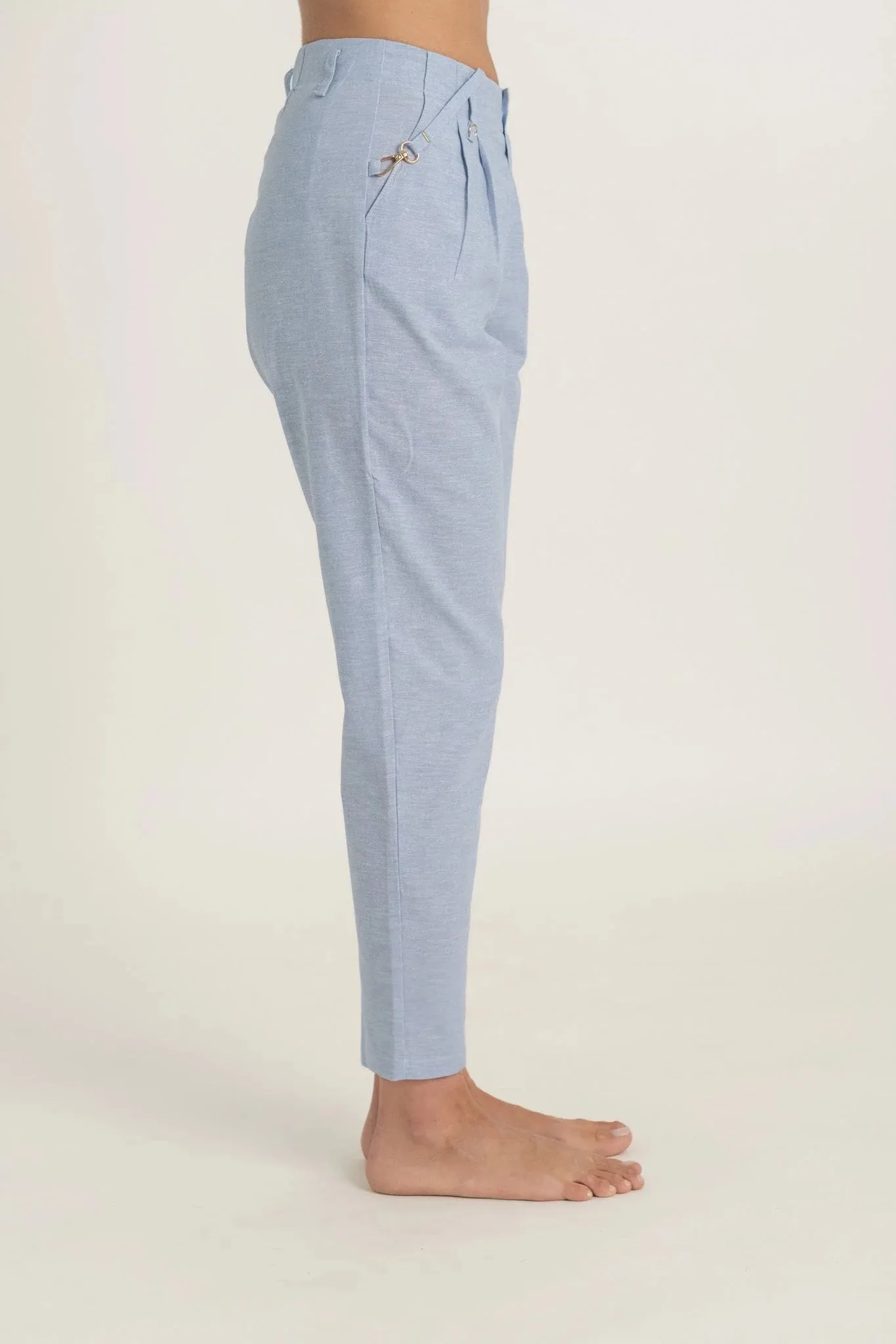 Pioggia Linen Trouser Sky Blue