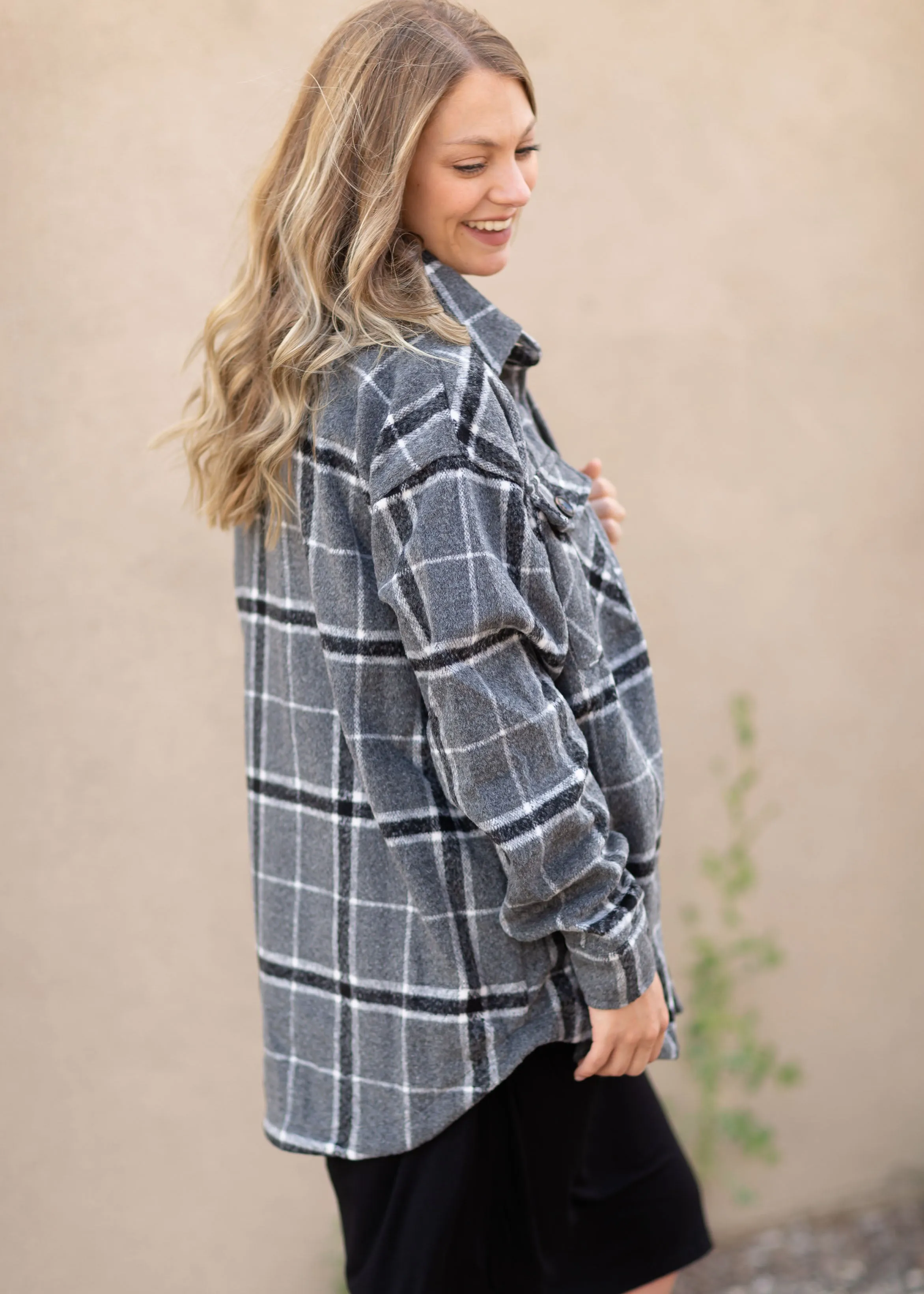 Plaid Button Up Shacket - FINAL SALE