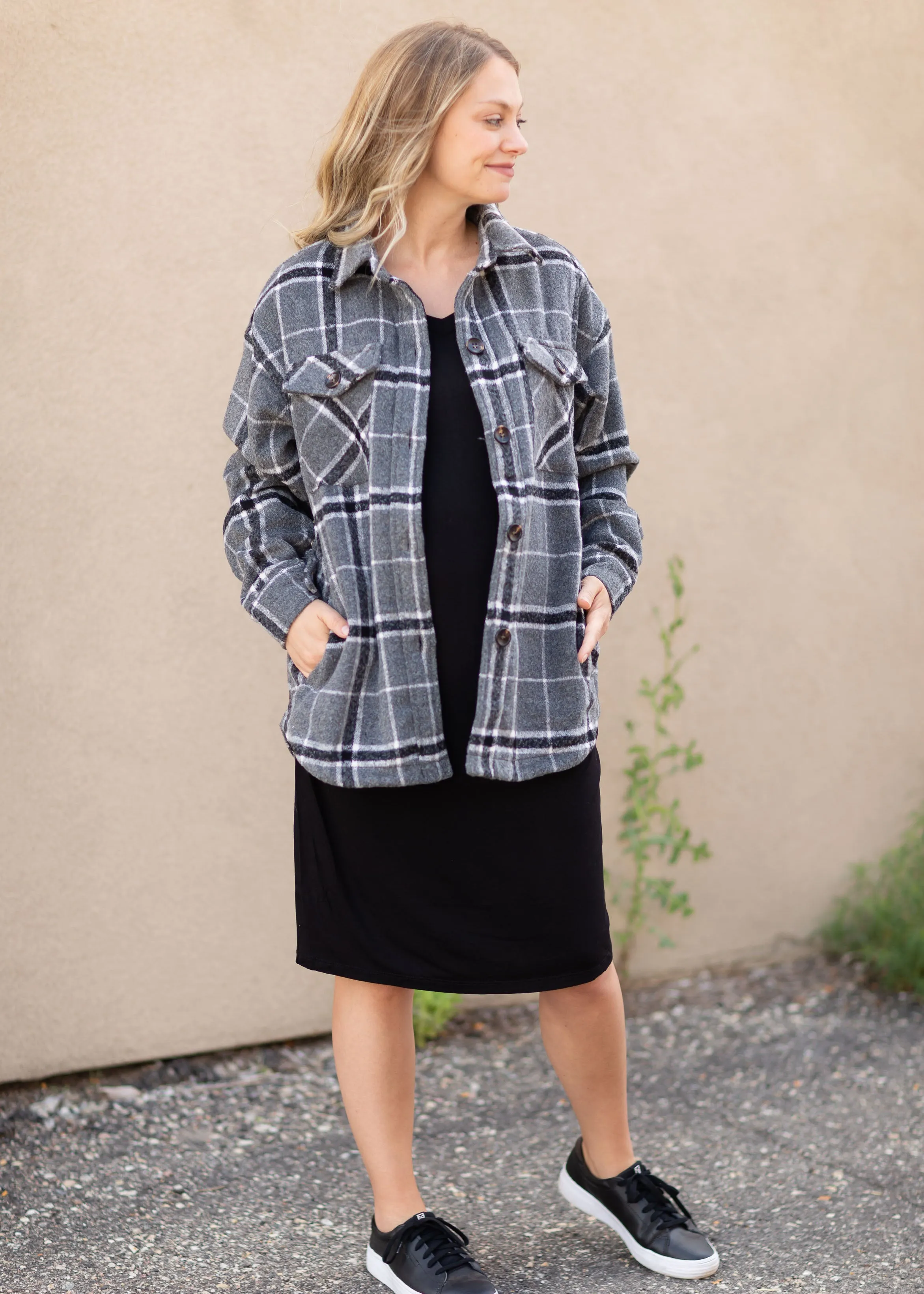 Plaid Button Up Shacket - FINAL SALE