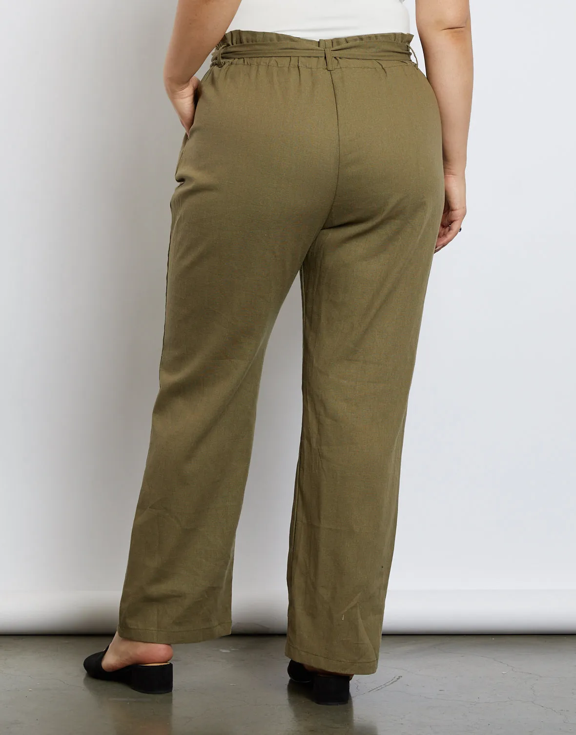 Plus Size Chloe High Waisted Paper Bag Pants