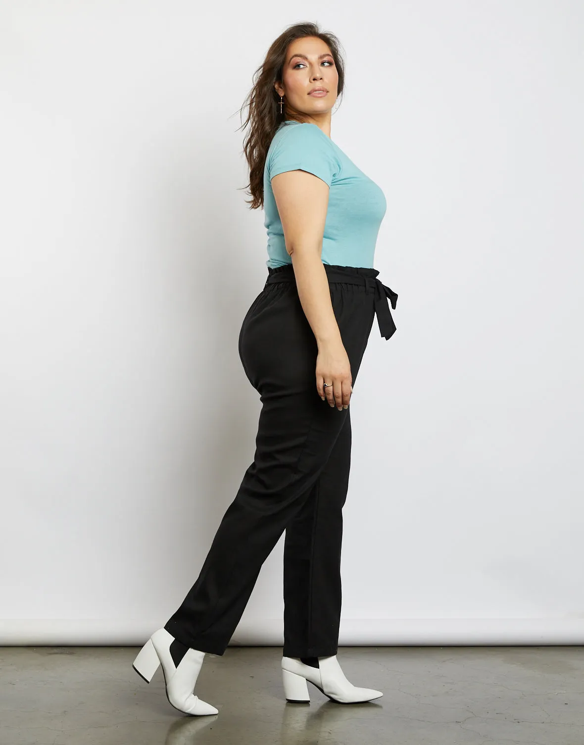 Plus Size Chloe High Waisted Paper Bag Pants