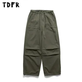 Pocket Cargo Joggers Pants with Drawstring Waist and Wide Leg