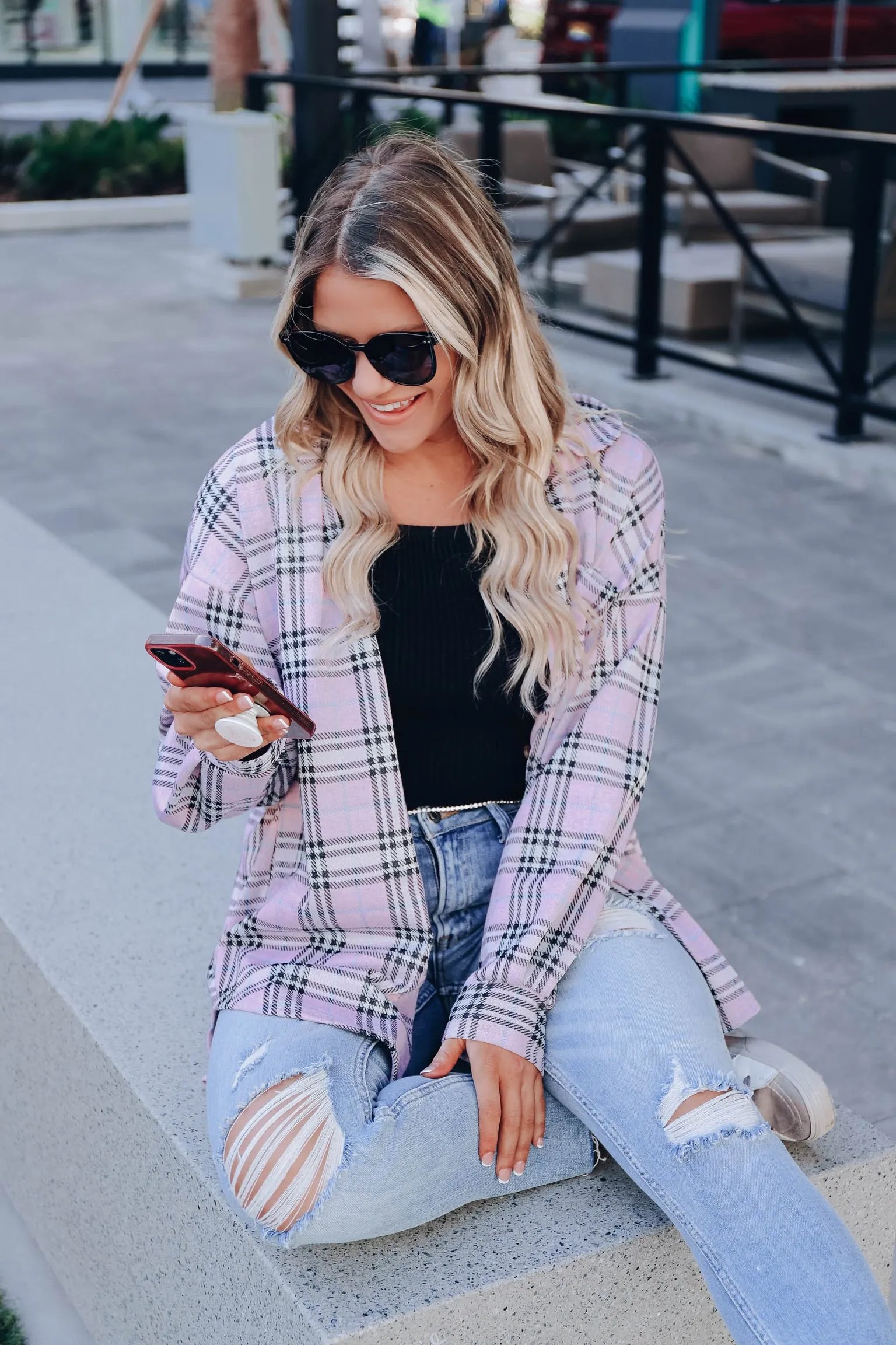 Poppy Plaid Shacket - Pink