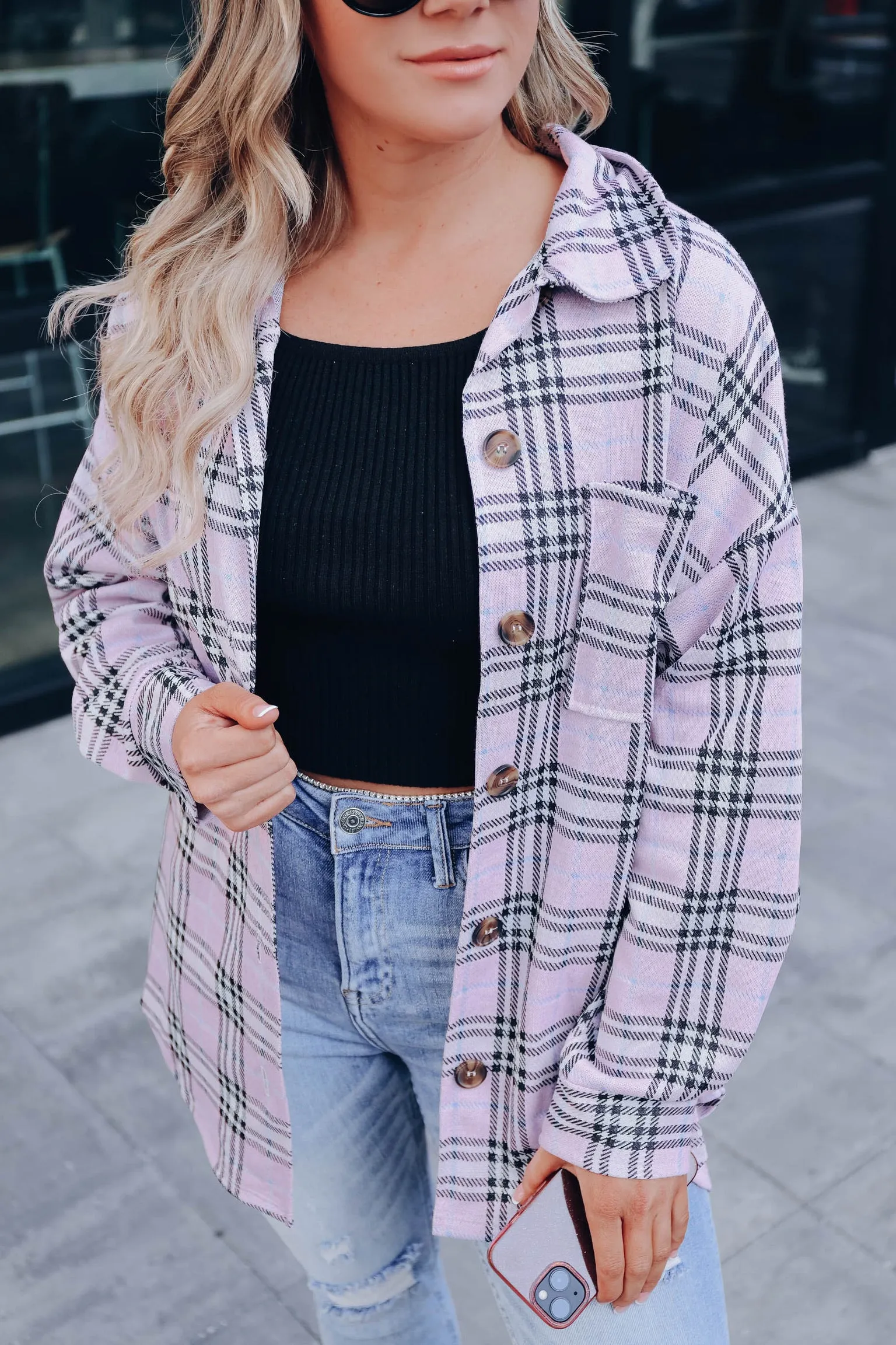 Poppy Plaid Shacket - Pink