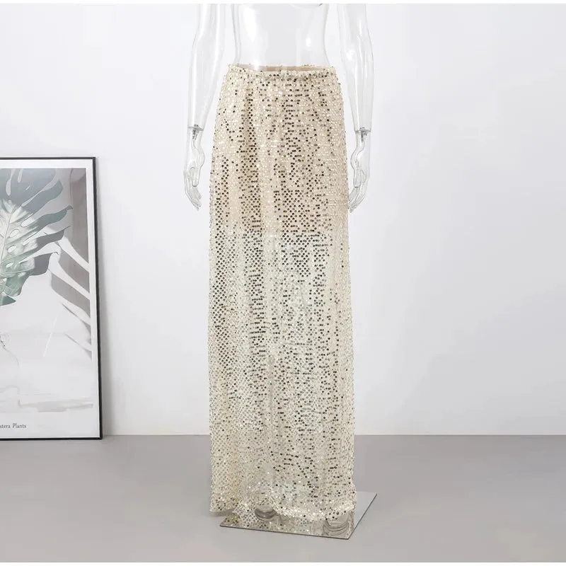 Pre Order:  Evening Sequin Maxi Skirt