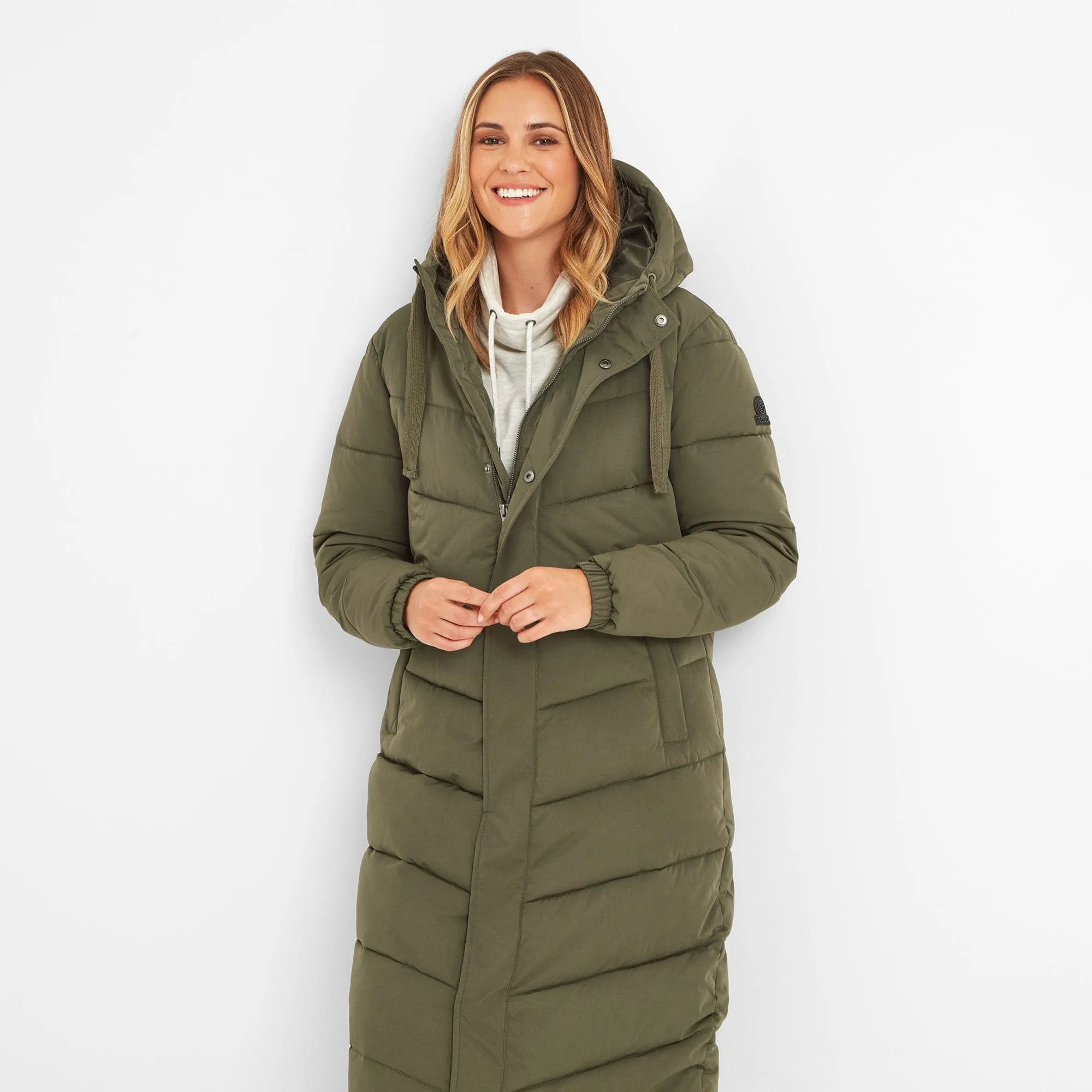 Raleigh Womens Long Insulated Jacket - Khaki