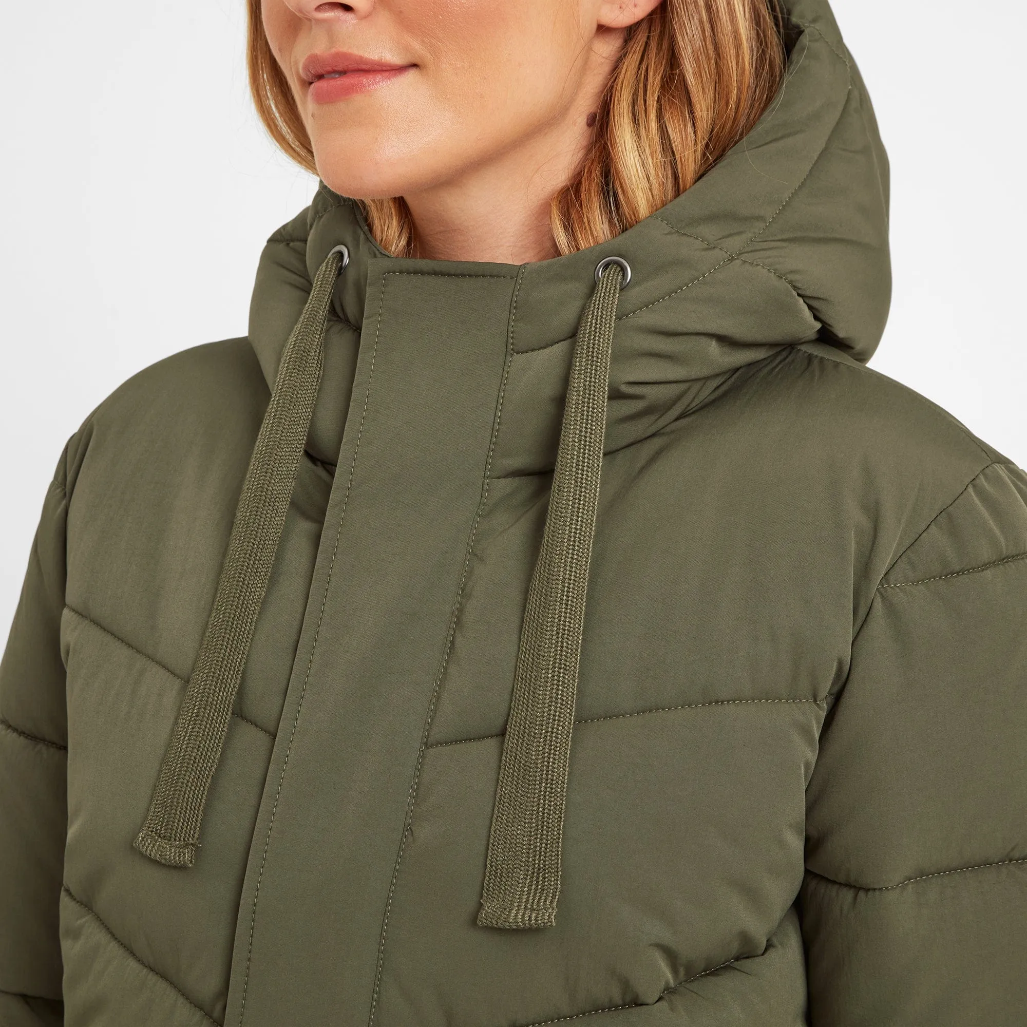 Raleigh Womens Long Insulated Jacket - Khaki