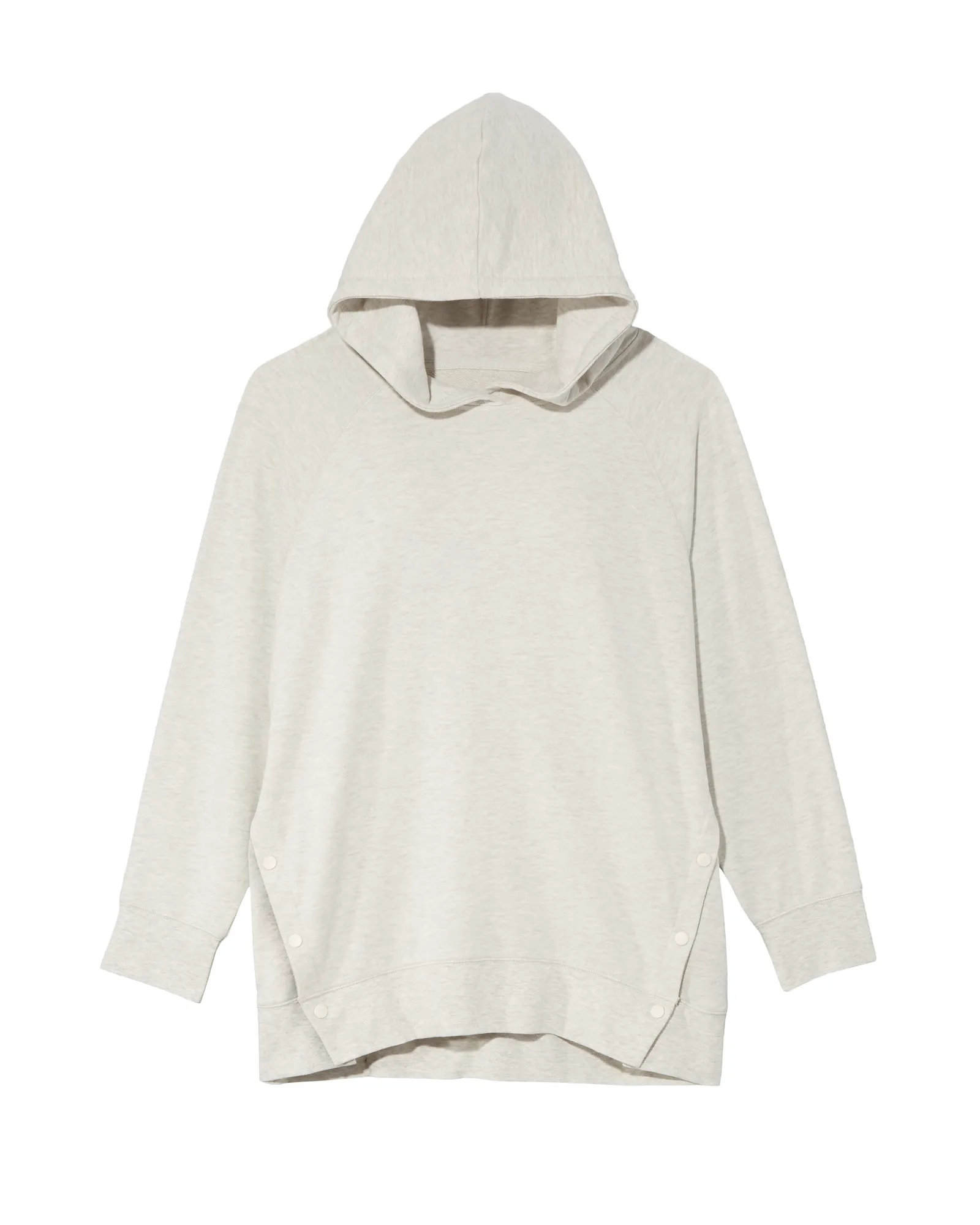 Rosario Hooded Pullover With Snap Closures | White