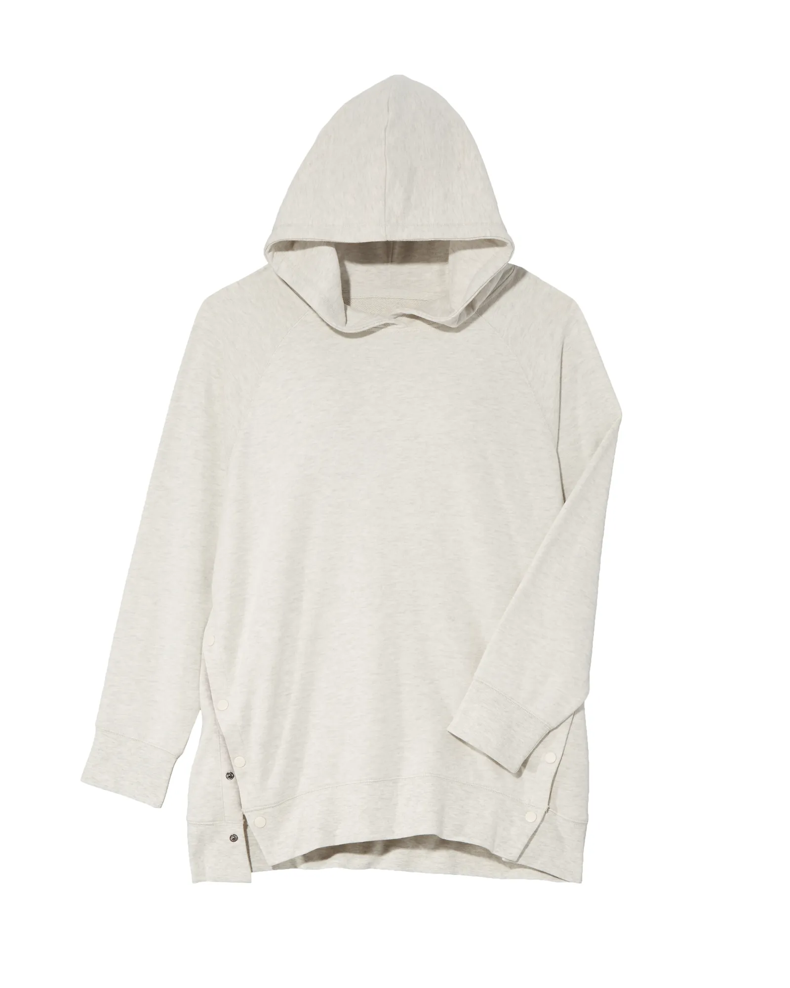 Rosario Hooded Pullover With Snap Closures | White