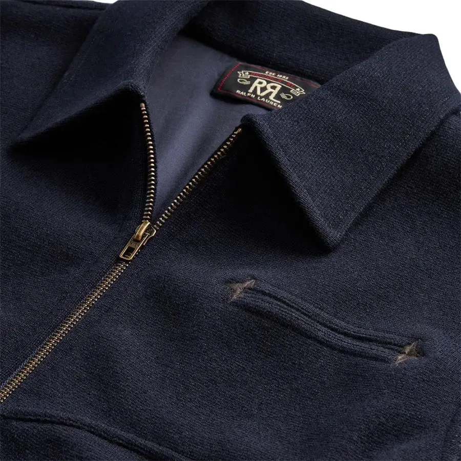 RRL by Ralph Lauren Full Zip Knitted Cardigan Navy