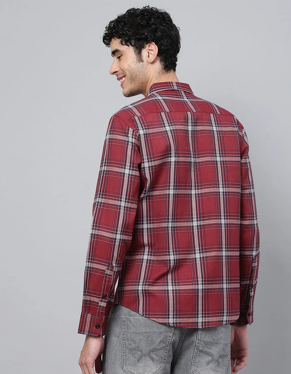 Rusty Red Checks Printed Shirt