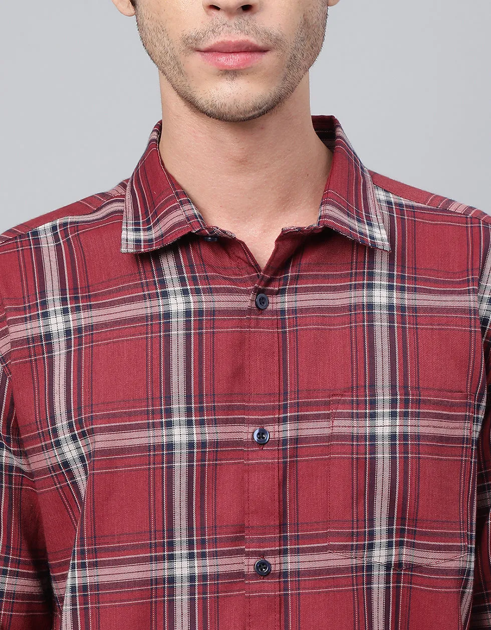 Rusty Red Checks Printed Shirt