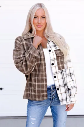 Shania Plaid Button Up Shirt Jacket