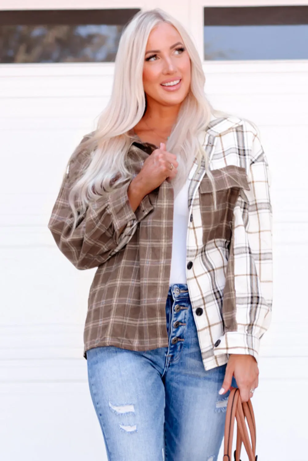 Shania Plaid Button Up Shirt Jacket