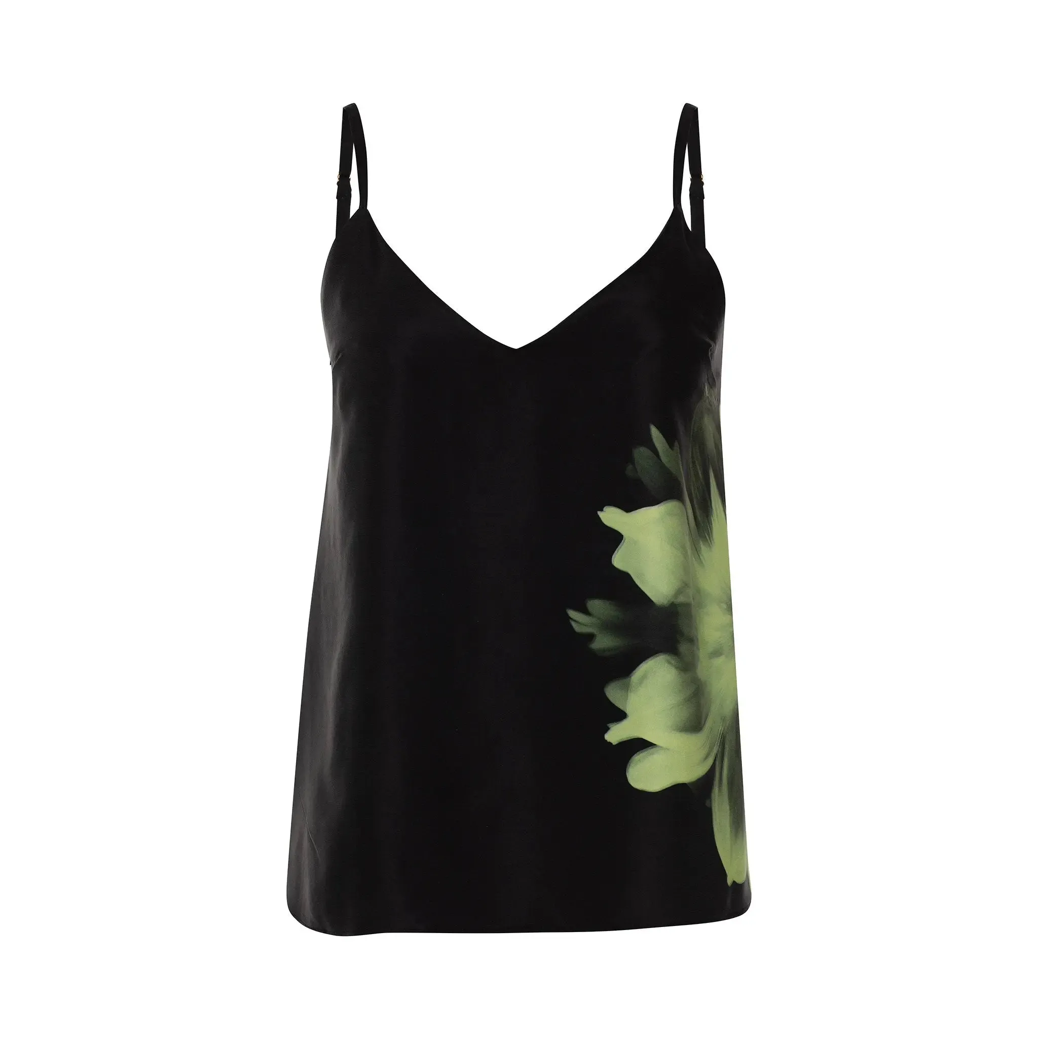 Silk Dreamscape Black Flower Camisole