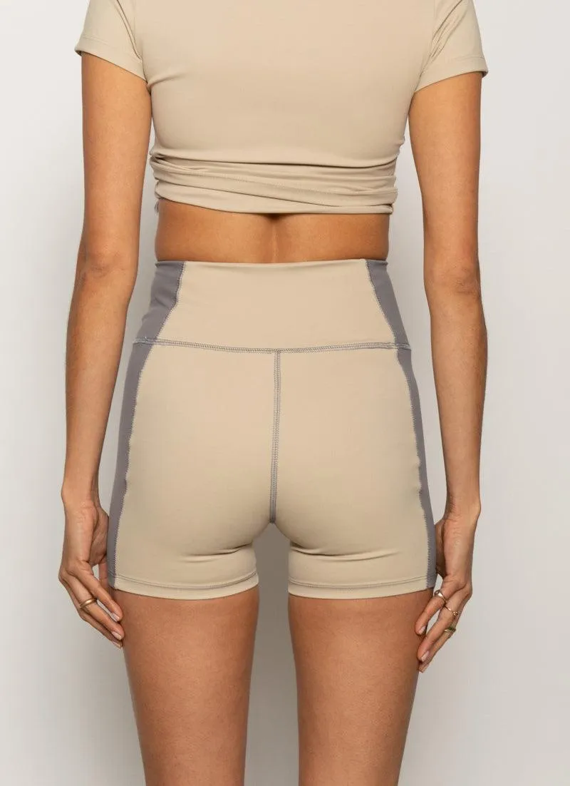 Ski Resort Cycle Shorts - Tapioca Contrast