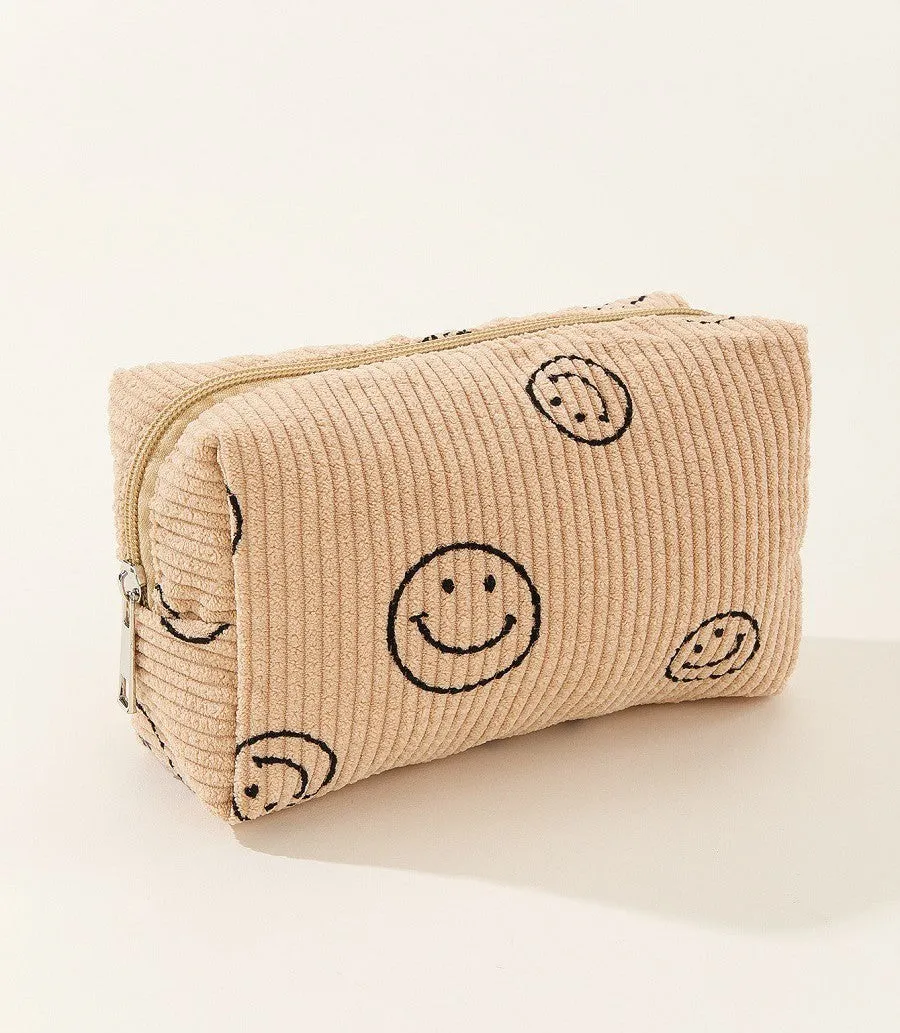 Smiley Face Cosmetic Bag- 2 Colors!