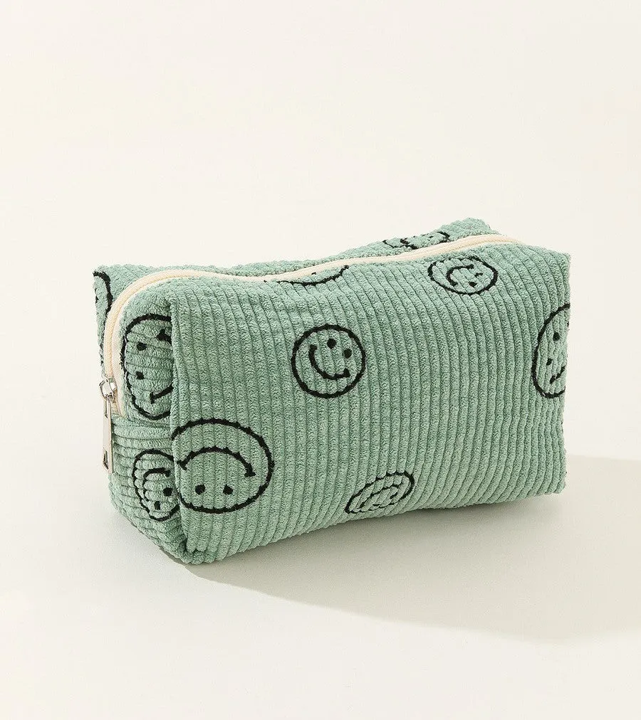 Smiley Face Cosmetic Bag- 2 Colors!